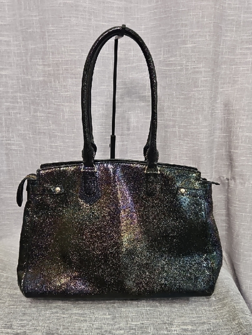 ✨ RARE Collector's Item ✨ Henri Bendel Petrol Oil Slick Carlyle Tote Bag - Picture 3 of 17